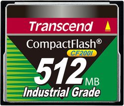Transcend 512MB Industrial CF Card (200X) - TS512MCF200I