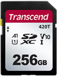 Transcend 256GB Industrial SDXC Card A1 U1, 3D TLC - TS256GSDC420T