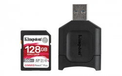 Kingston 128GB SDXC React Plus SDR2 + MLP SD Reader - MLPR2/128GB