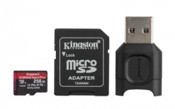 Kingston 256GB microSDXC React Plus SDCR2 w/Adapter + MLPM Reader - MLPMR2/256GB