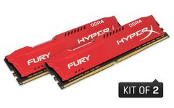 Kingston HyperX 16GB 3466MHz DDR4 CL19 DIMM (Kit of 2) 1Rx8 HyperX FURY Red - HX434C19FR2K2/16