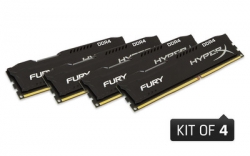 Kingston HyperX 32GB 2400MHz DDR4 Non-ECC CL15 DIMM (Kit of 4) FURY Black Series - HX424C15FBK4/32
