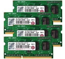 Transcend JetMemory 16GB Kit (4x4GB) 1600MHz DDR3 SR x8 SO-DIMM for Apple - TS16GJMA524H