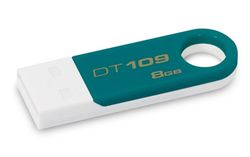 Kingston 8GB USB 2.0 DataTraveler 109 White & Teal - DT109T/8GB