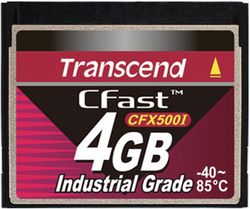 Transcend 4GB Industrial CFast Card (500X), SLC - TS4GCFX500I