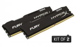 Kingston HyperX 32GB 2400MHz DDR4 CL15 DIMM (Kit of 2) FURY Black - HX424C15FBK2/32