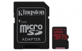 Kingston 128GB microSDXC UHS-I Class 3 (V30) Canvas React with SD Adapter - SDCR/128GB